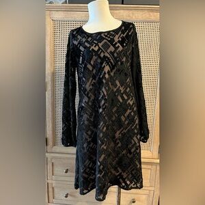 Vintage I. Magnin silk and velvet dress